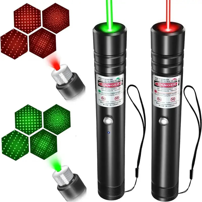 Rechargeable Green Laser Pointer and Line Light Flashlight for Long-Distance Use - Ideal for Presentations, TV/LED/LCD Screens, Office, Outdoors, and Pet Entertainment