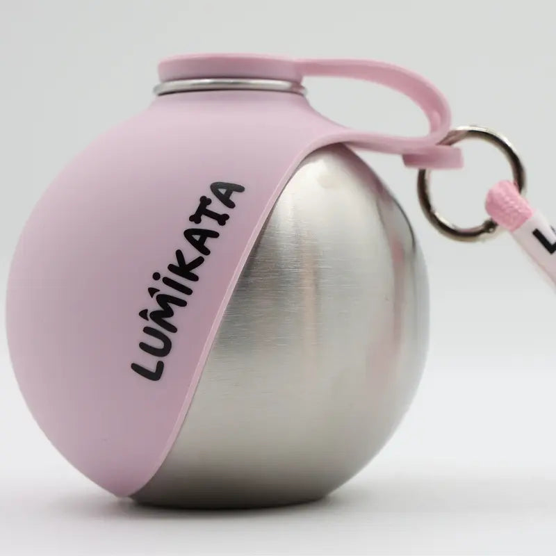 Lumikata 2-in-1 Portable Dog Water Bottle - 10 oz Stainless Steel with Silicone Foldable Bowl, Leak-Proof Design for Small Dogs, Ideal for Walking and Feeding Supplies