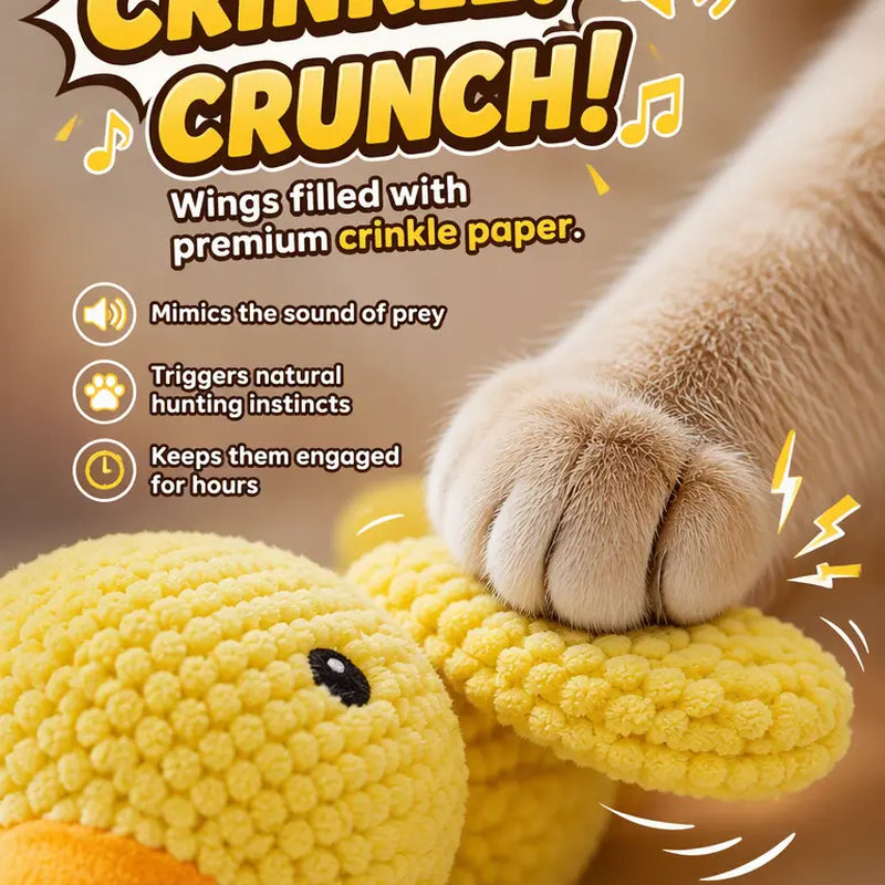 UQIOZ Plush Catnip Toy - Interactive Chew-Resistant Wand with Crinkle Sound for Engaging Play and Teething Relief for Cats