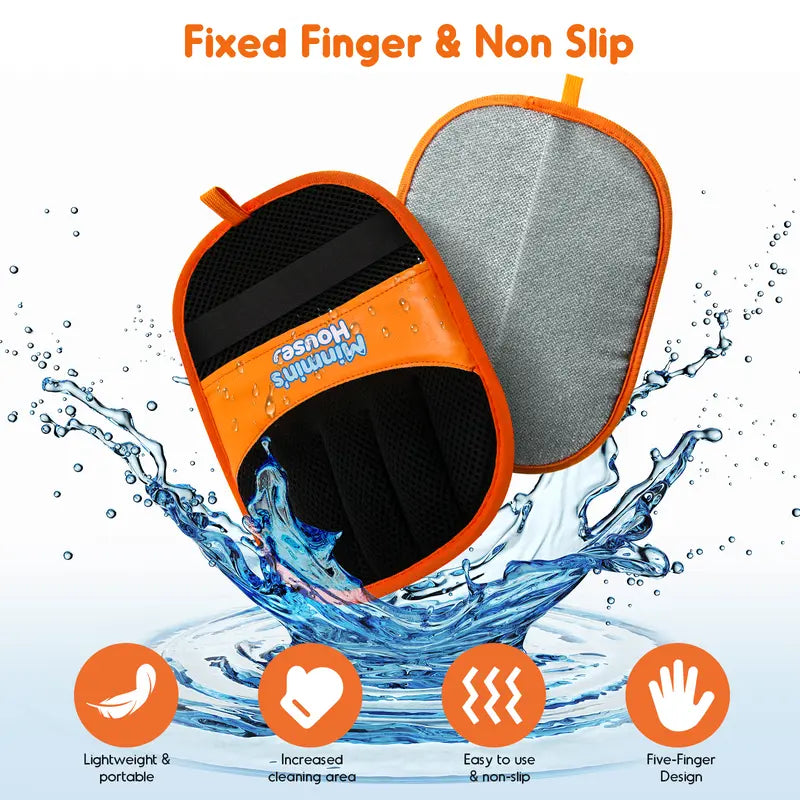 Minmin'S House Pet Hair Removal Glove Deshedding Tool for Cats & Dogs, Upgraded 5-Finger Electrostatic Glove, Reusable Brush for Couch, Carpet