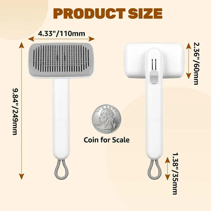 Self-Cleaning Deshedding Slicker Comb for Dogs and Cats - One-Click Release Grooming Brush for Effective Shedding Control and Easy Maintenance
