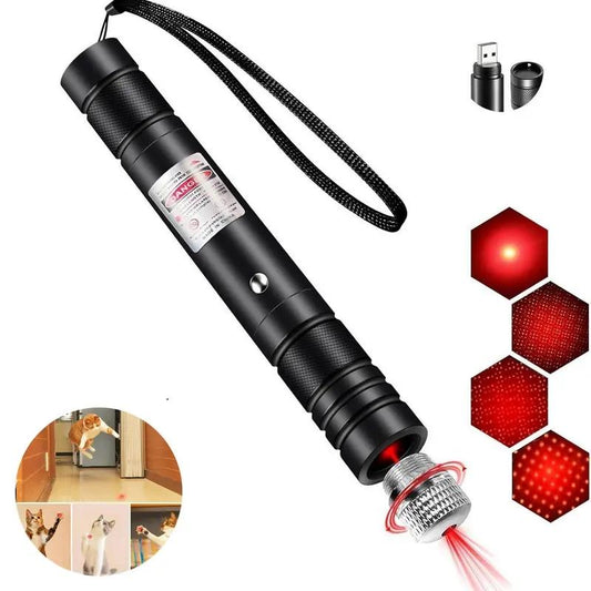 Rechargeable Green Laser Pointer and Line Light Flashlight for Long-Distance Use - Ideal for Presentations, TV/LED/LCD Screens, Office, Outdoors, and Pet Entertainment