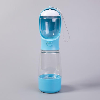 Portable Dog Water Bottle with Integrated Animal Water Bowl - Multifunctional On-The-Go Pet Hydration, Feeding Accessory for Dogs