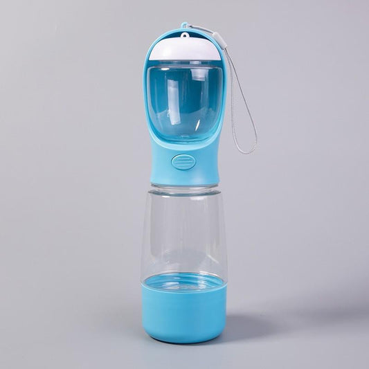 Portable Dog Water Bottle with Integrated Animal Water Bowl - Multifunctional On-The-Go Pet Hydration, Feeding Accessory for Dogs