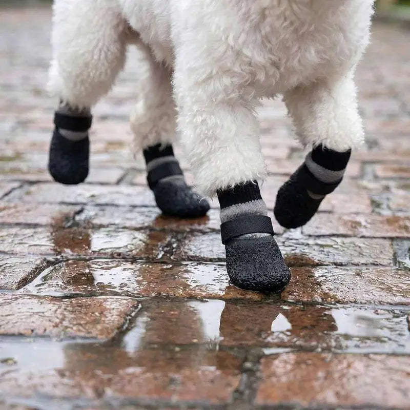 Pet Boots, Waterproof Pet Socks, Paw Protection, Rain Boot for Rainy Day, Wear Resistant Non Slip Dog Paw Covers for Small Medium Dogs, Ideal for Snow Walking & Vet Visits, Fits Teddy, Golden Retriever, Bichon Frise, Easy on Off, Washable Reusable