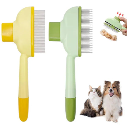 2 PCS Universal Fit Pet Flea Comb - Double-Sided Stainless Steel Teeth (Long & Short) for Cats Dogs, Flea Control, Shedding Hair Removal, Dematting, Self-Clean Grooming Tool