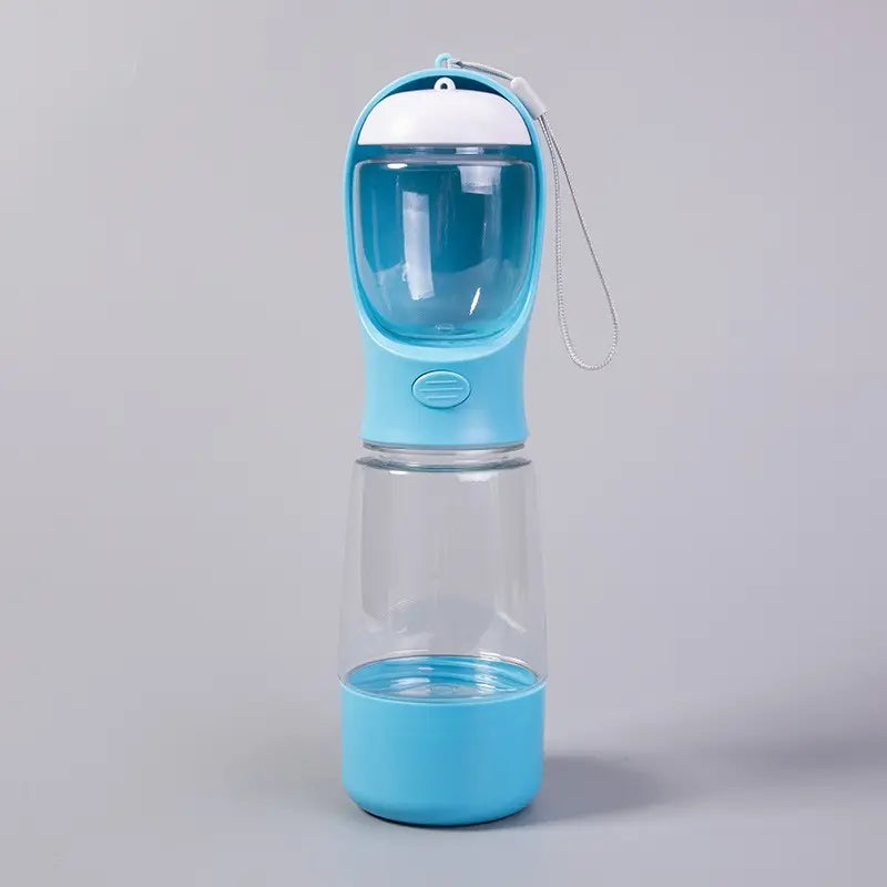Portable Dog Water Bottle with Integrated Animal Water Bowl - Multifunctional On-The-Go Pet Hydration, Feeding Accessory for Dogs
