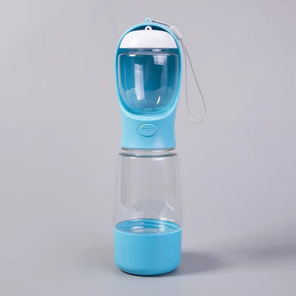 Portable Dog Water Bottle with Integrated Animal Water Bowl - Multifunctional On-The-Go Pet Hydration, Feeding Accessory for Dogs