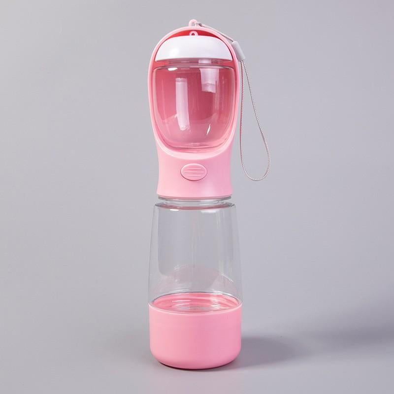 Portable Dog Water Bottle with Integrated Animal Water Bowl - Multifunctional On-The-Go Pet Hydration, Feeding Accessory for Dogs