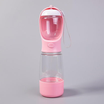Portable Dog Water Bottle with Integrated Animal Water Bowl - Multifunctional On-The-Go Pet Hydration, Feeding Accessory for Dogs