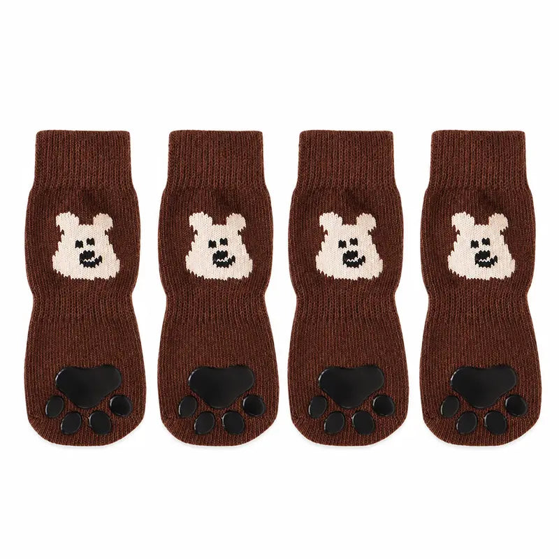 Dog Paw Protectors - 4-Piece Silicone Set with Anti-Slip Grip for Enhanced Outdoor Safety of Dogs and Puppies