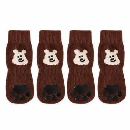 Dog Paw Protectors - 4-Piece Silicone Set with Anti-Slip Grip for Enhanced Outdoor Safety of Dogs and Puppies