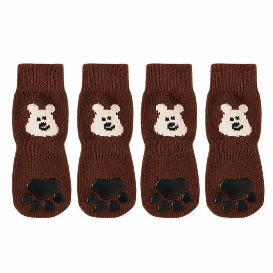 Dog Paw Protectors - 4-Piece Silicone Set with Anti-Slip Grip for Enhanced Outdoor Safety of Dogs and Puppies