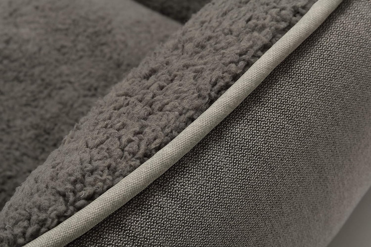 Rectangle Dog Bed - Washable and Warm with Anti-Slip Bottom for Small to Large Dogs (Medium, Grey)