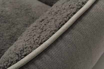 Rectangle Dog Bed - Washable and Warm with Anti-Slip Bottom for Small to Large Dogs (Medium, Grey)