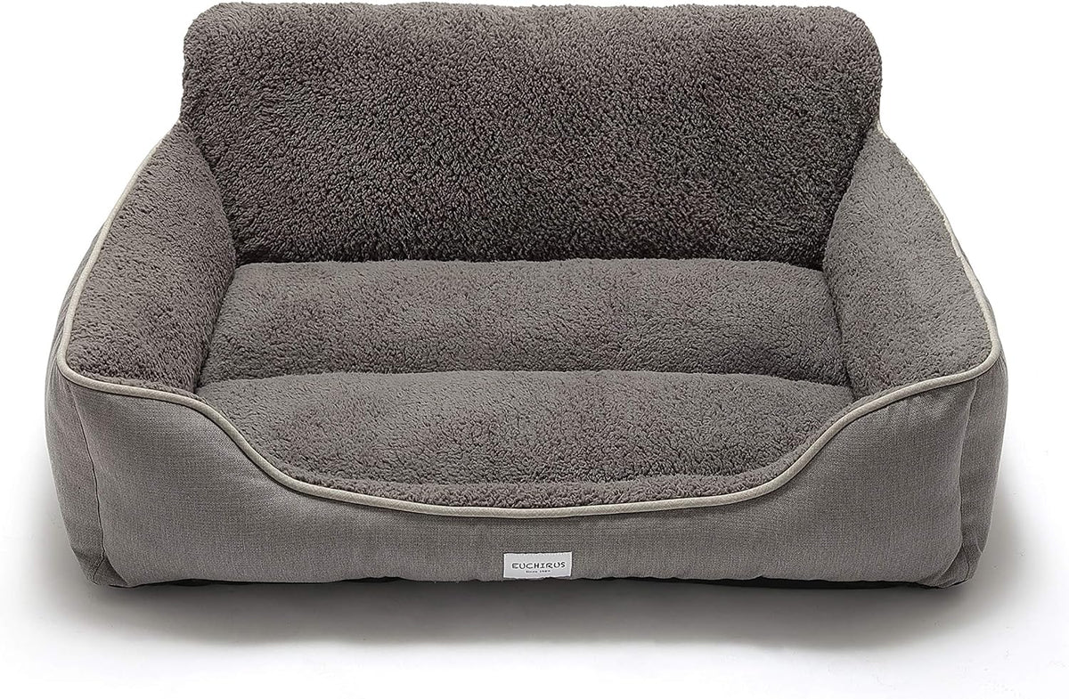 Rectangle Dog Bed - Washable and Warm with Anti-Slip Bottom for Small to Large Dogs (Medium, Grey)