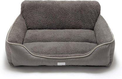 Rectangle Dog Bed - Washable and Warm with Anti-Slip Bottom for Small to Large Dogs (Medium, Grey)