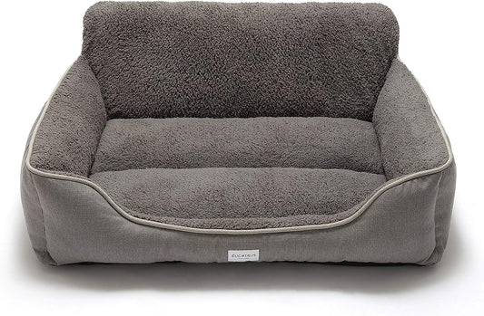 Rectangle Dog Bed - Washable and Warm with Anti-Slip Bottom for Small to Large Dogs (Medium, Grey)