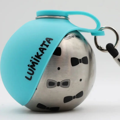 Lumikata 2-in-1 Portable Dog Water Bottle - 10 oz Stainless Steel with Silicone Foldable Bowl, Leak-Proof Design for Small Dogs, Ideal for Walking and Feeding Supplies