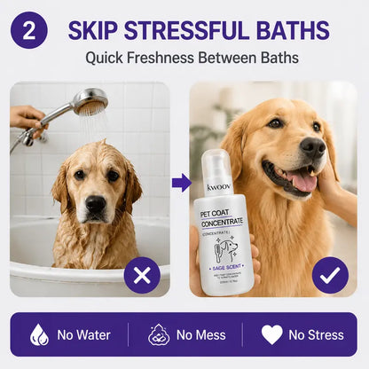 Stop Bathing Your Pet so Often – Waterless Concentrated Dog Grooming Spray with Silk Protein & Keratin, No-Rinse Coat Conditioner That Refreshes Fur, Softens Coat and Helps Eliminate Odors, Makes 67.6 Fl Oz