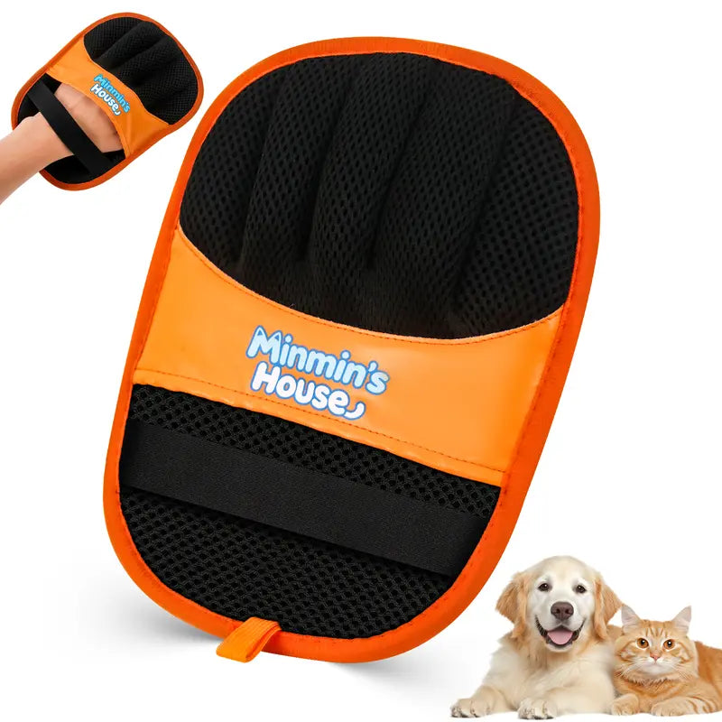 Minmin'S House Pet Hair Removal Glove Deshedding Tool for Cats & Dogs, Upgraded 5-Finger Electrostatic Glove, Reusable Brush for Couch, Carpet