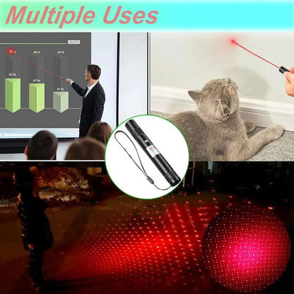 Rechargeable Green Laser Pointer and Line Light Flashlight for Long-Distance Use - Ideal for Presentations, TV/LED/LCD Screens, Office, Outdoors, and Pet Entertainment