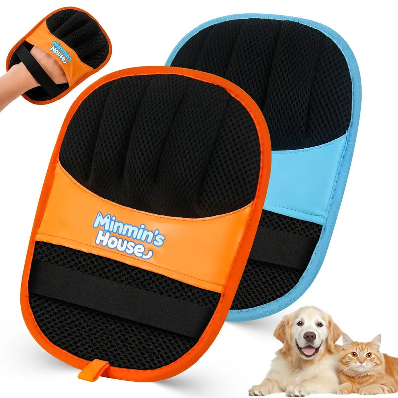 Minmin'S House Pet Hair Removal Glove Deshedding Tool for Cats & Dogs, Upgraded 5-Finger Electrostatic Glove, Reusable Brush for Couch, Carpet