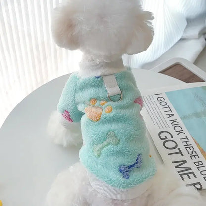 Unisex Festive Soft Flannel Christmas Dog Coat - Snug Fit Winter Jacket for Small Dogs, Cats, Pet Clothing for Teddy, Pomeranian, Bichon, Leisure Holiday Outfit (Multi-Size)