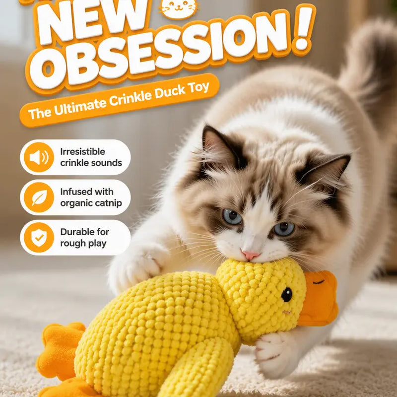 UQIOZ Plush Catnip Toy - Interactive Chew-Resistant Wand with Crinkle Sound for Engaging Play and Teething Relief for Cats