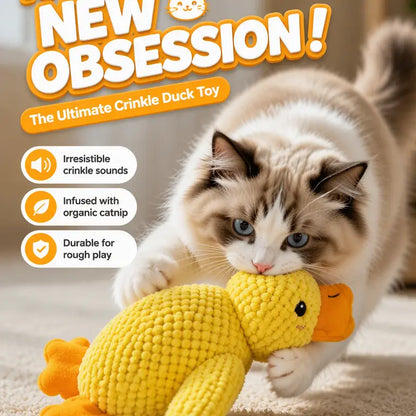 UQIOZ Plush Catnip Toy - Interactive Chew-Resistant Wand with Crinkle Sound for Engaging Play and Teething Relief for Cats