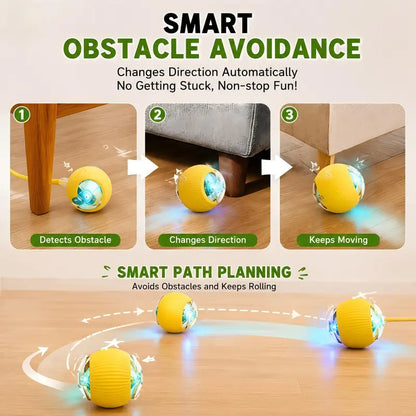 Interactive Smart Chew Resistant Dog Obstacle Avoidance Ball Toy - Universal, Automatic Obstacle Avoidance, Durable, All Seasons, for Indoor Exercise & Active Playtime