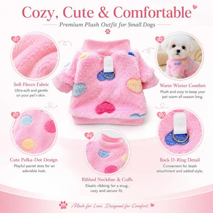 Unisex Festive Soft Flannel Christmas Dog Coat - Snug Fit Winter Jacket for Small Dogs, Cats, Pet Clothing for Teddy, Pomeranian, Bichon, Leisure Holiday Outfit (Multi-Size)