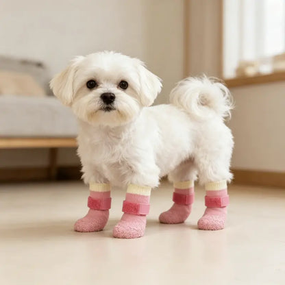 Pet Boots, Waterproof Pet Socks, Paw Protection, Rain Boot for Rainy Day, Wear Resistant Non Slip Dog Paw Covers for Small Medium Dogs, Ideal for Snow Walking & Vet Visits, Fits Teddy, Golden Retriever, Bichon Frise, Easy on Off, Washable Reusable